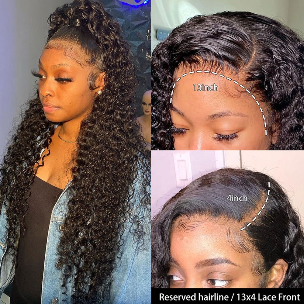 180 Density 13x6 Deep Wave Lace Front Wig Hd Lace Wig Raw Hair Wholesale Vendor Preplucked Bleached Knots Human Hair Lace Wig