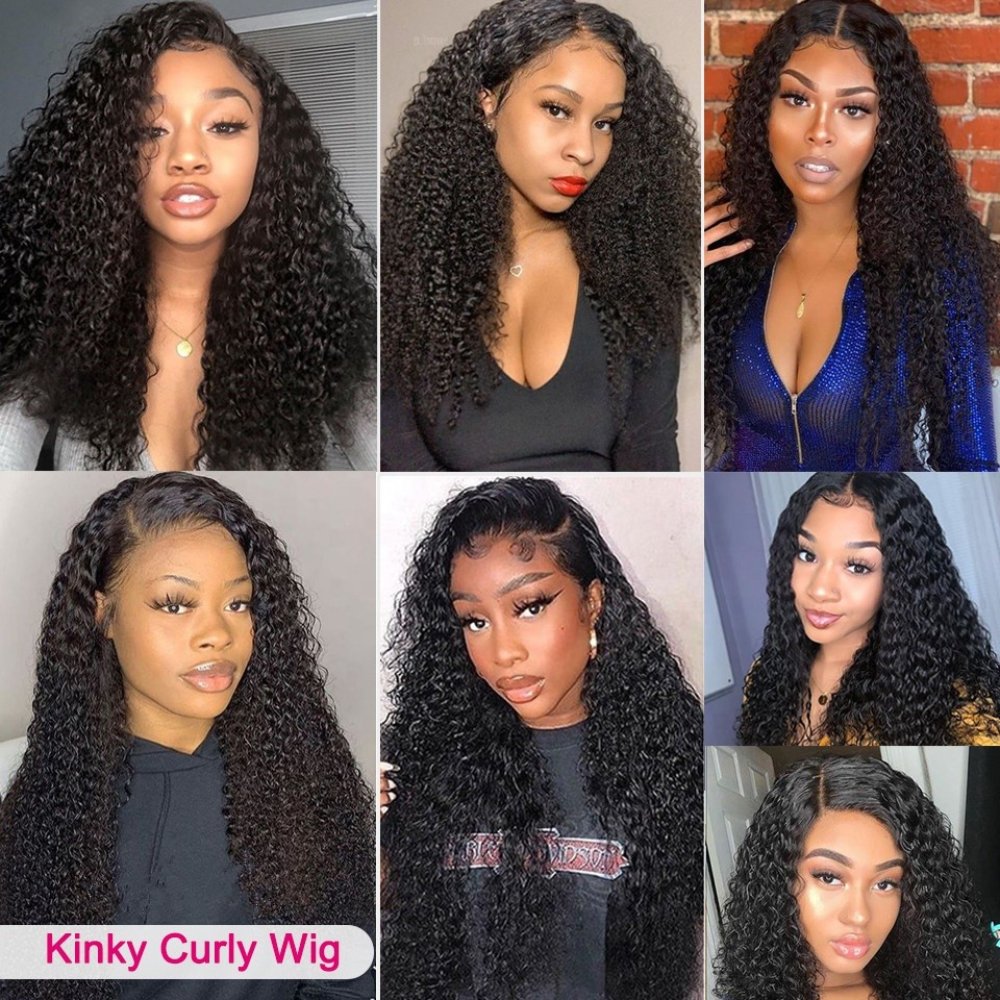 Wholesale 100% Brazilian Virgin Hair Vendor Black Women Curly Transparent Lace Frontal Human Hair Wigs