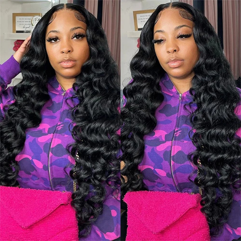 13x4 13x6 HD Transparent Lace Frontal Wig Loose Deep Wave Lace Front Human Hair Wigs Vendor, Pre Plucked Nature Wave Lace Wig