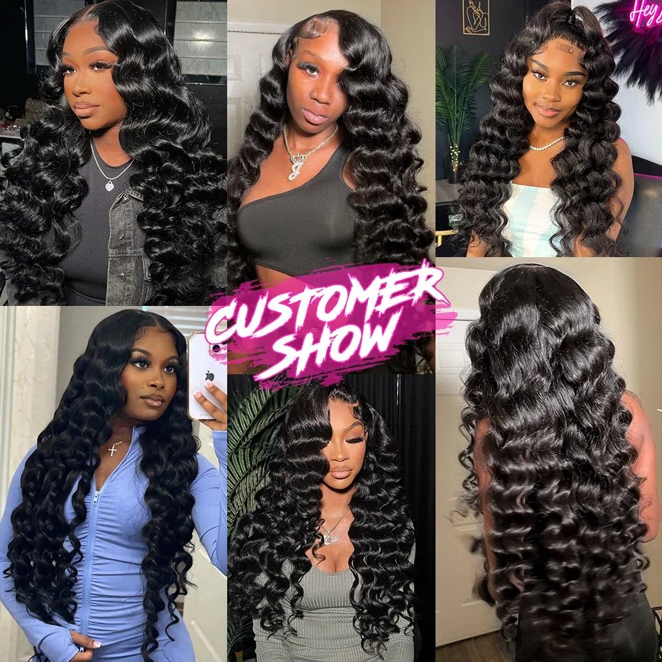 13x4 13x6 HD Transparent Lace Frontal Wig Loose Deep Wave Lace Front Human Hair Wigs Vendor, Pre Plucked Nature Wave Lace Wig