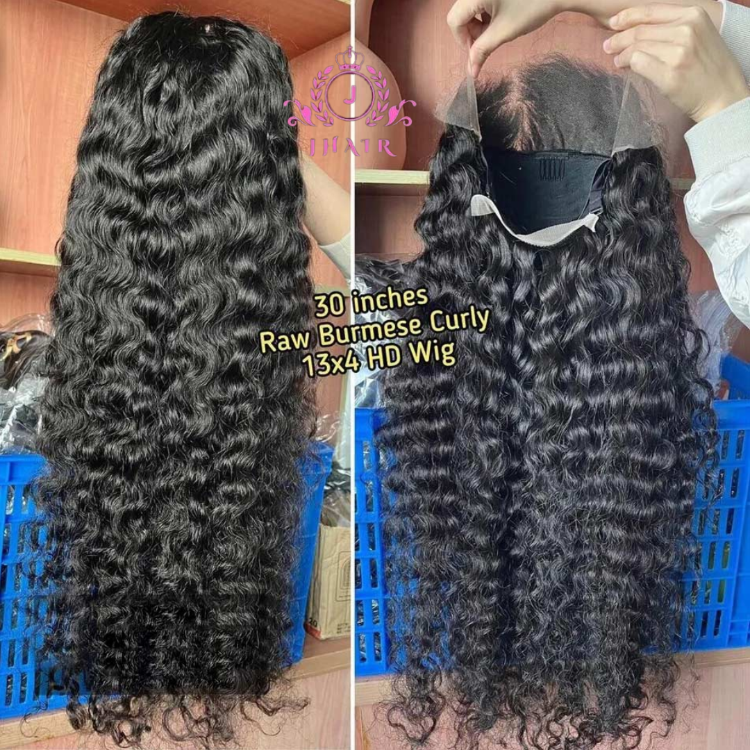 Original Human Hair Wigs Natural Black Burmse Curly Wigs 8 - 32 Inches Highly Competitives! Hurry Up