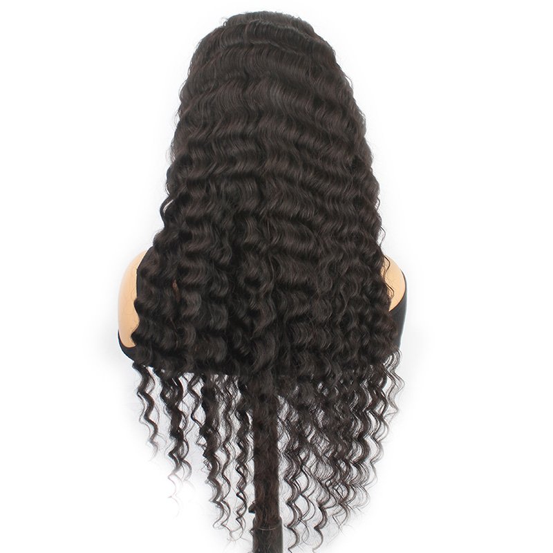 For black women 30 inch transparent hd 13*4 pre plucked blend long wet and wavy loose deep wave 13x4 lace front human hair wigs