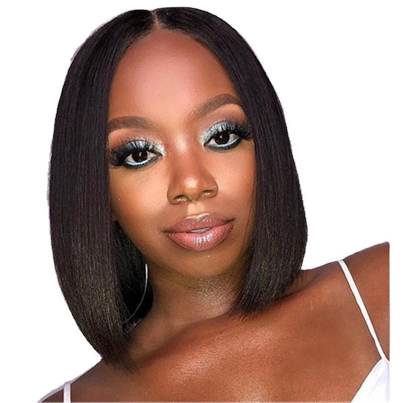 New Arrival Heat Resistant Fibre Synthetic Bob Short Hair Wig Lace Front Wigs For Women Cut Short Bob