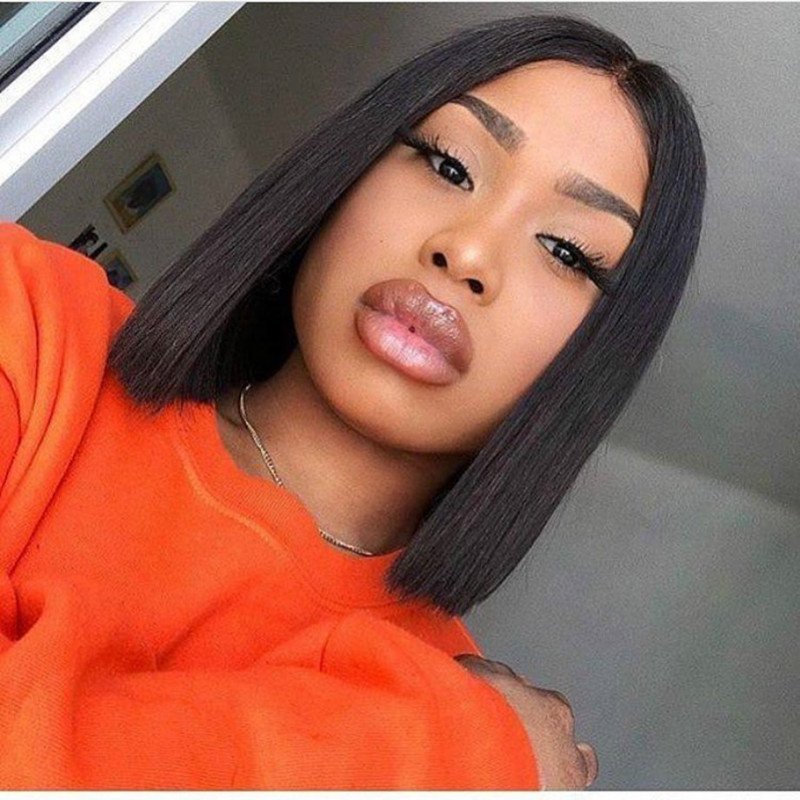New Arrival Heat Resistant Fibre Synthetic Bob Short Hair Wig Lace Front Wigs For Women Cut Short Bob