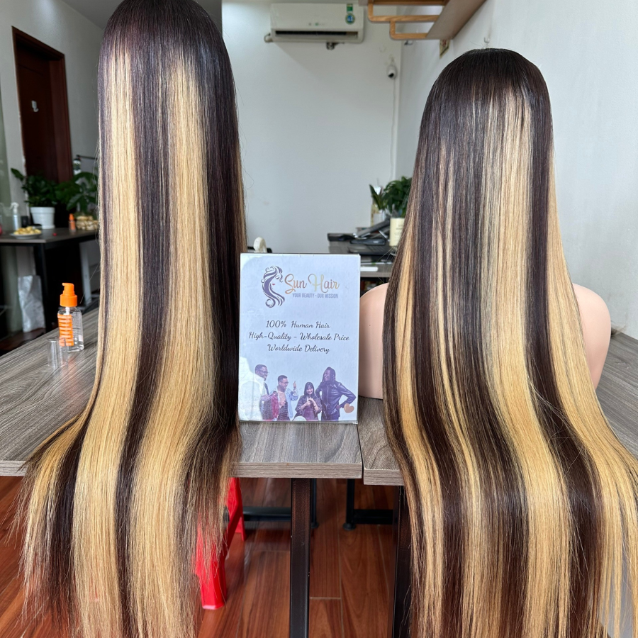 2024 Best Selling 100% Virgin Human Hair Extensions High Quality Women's Wigs 200% Density 2x6 Lace Closure Light Colors Blonde