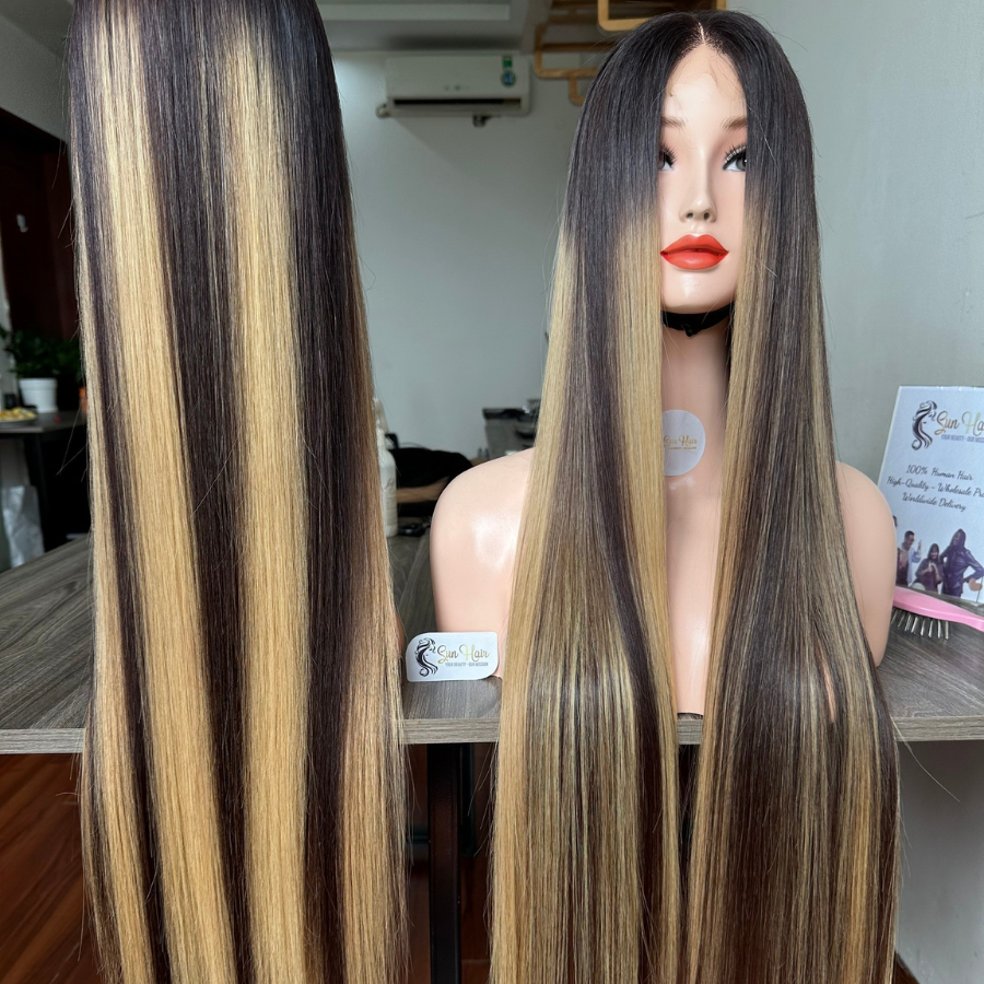 2024 Best Selling 100% Virgin Human Hair Extensions High Quality Women's Wigs 200% Density 2x6 Lace Closure Light Colors Blonde