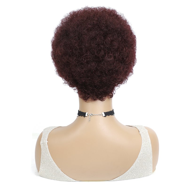 KEMY Short Afro Kinky Human Hair Wigs 100% Human Hair Wigs For American Africa Black Women Brazilian Remy Full Machine Wigs