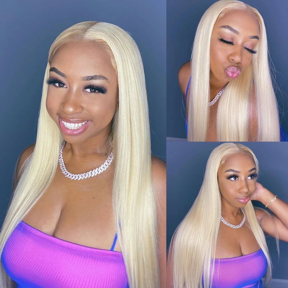 613 Lace Frontal Wig Blonde Human Hair Straight Lace Human Hair Wigs For Black Women 30 Inch Hd Lace Frontal Wig