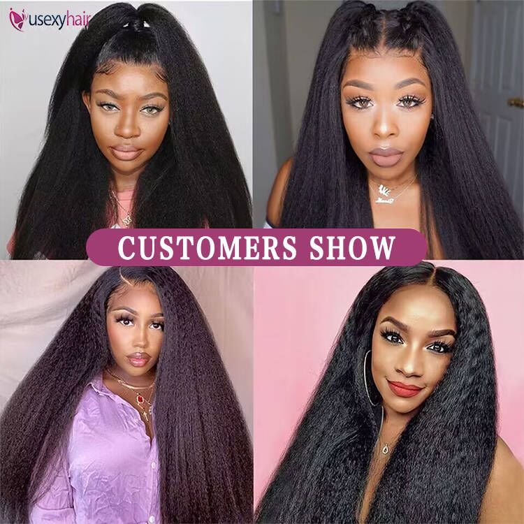 Hot Sale Women Wigs 100% Human Hair Remy Glueless Thin V Part Wig Kinky Straight Human Hair Wigs For Black Women