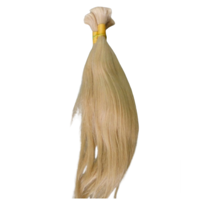 Platinum Blend Raw Human Hair Bulk Bundles Custom Size Weft Machine with 30 Inch Stretched Length Directly Sold Indian Exporters