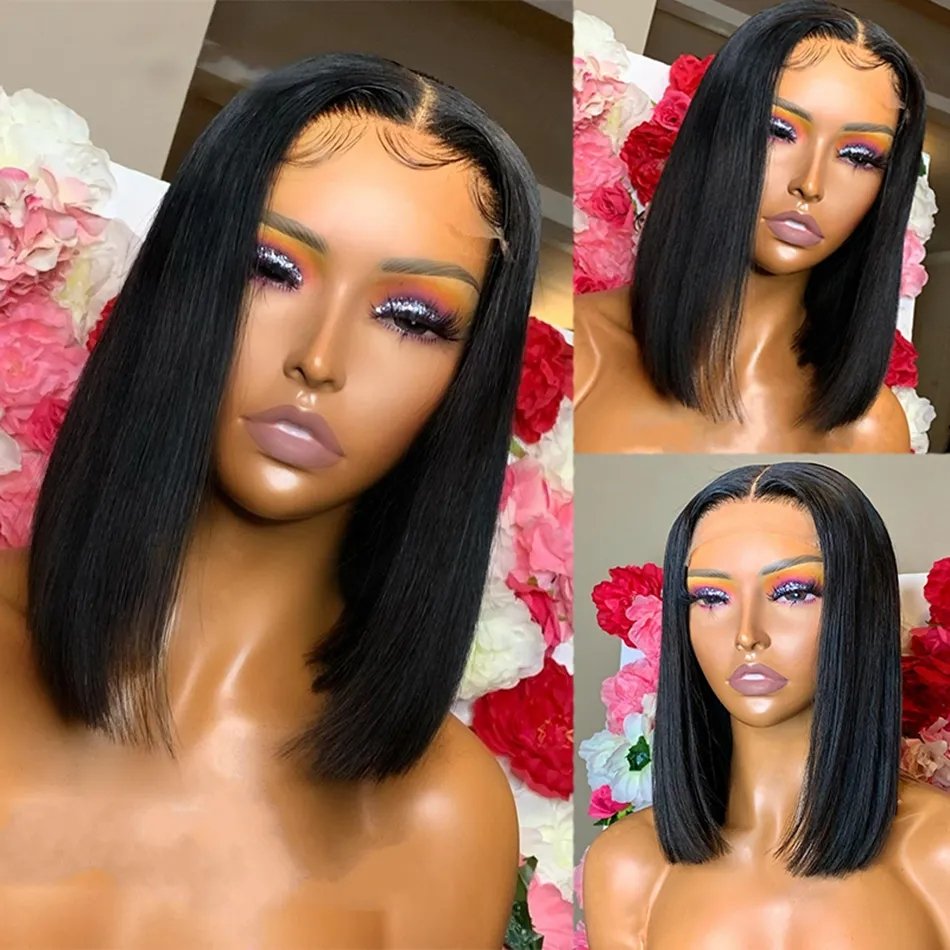 Front Short Bob Human Hair Wigs Virgin Hair Double Drawn Human Hair Vietnamese Bob Wigs,cheap Price Lace 12A 1 Piece Transparent