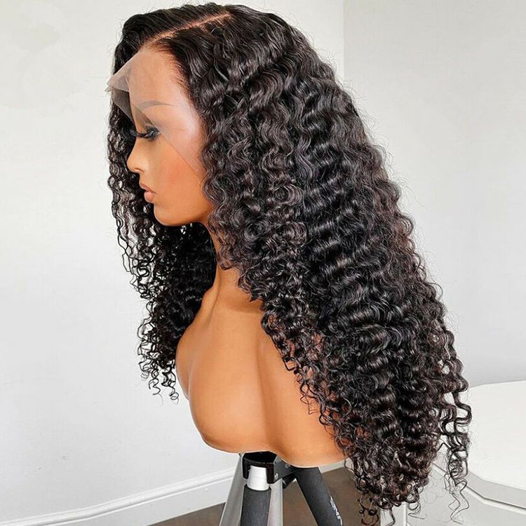 Affordable Cute 30 Inch Curly Human Hair Wigs Glueless 360 13X6 Swiss Lace Frontal Loose Deep Wave Wig