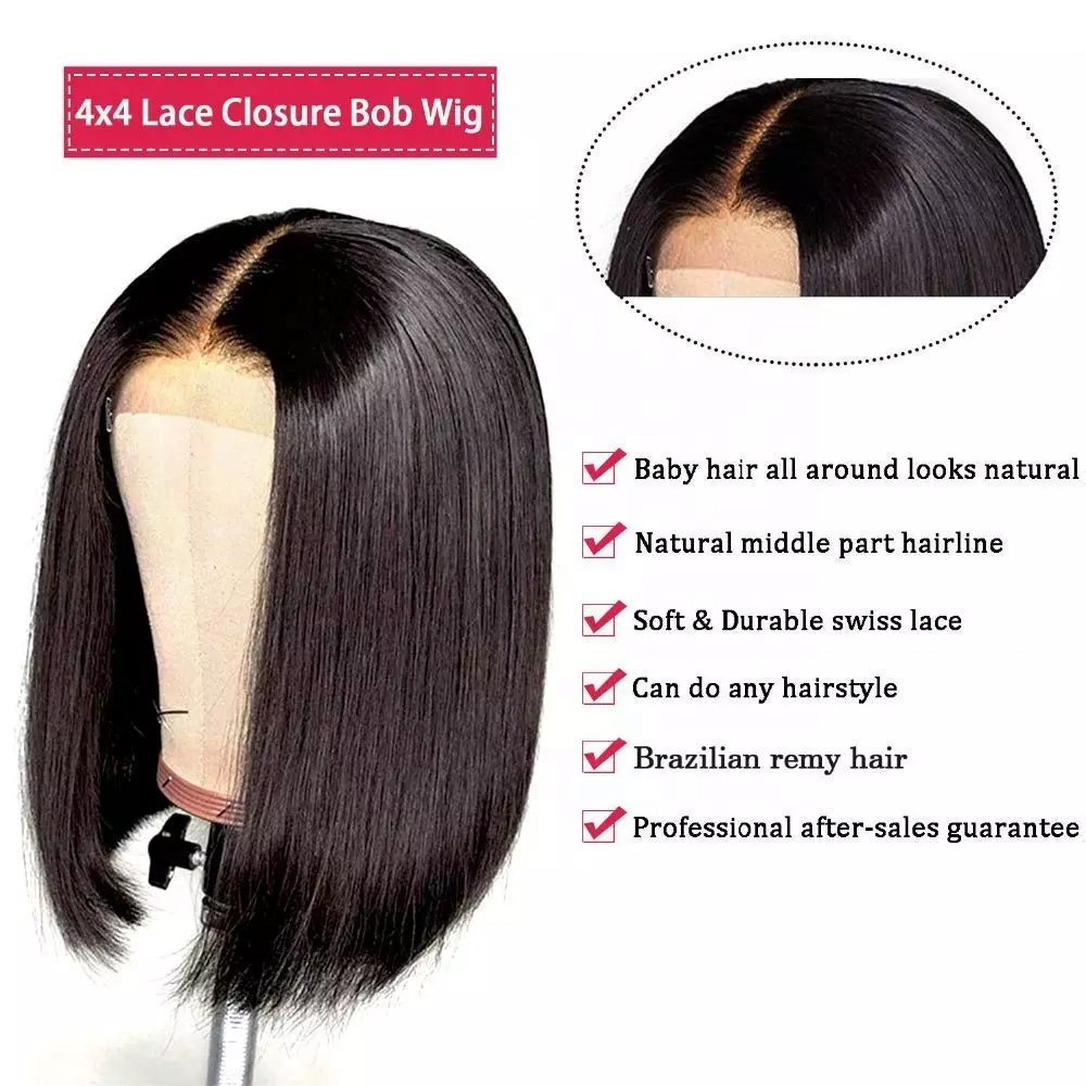 HD lace frontal wig for black women,wholesale bone straight peruvian double drawn bob wigs, glueless short bob human hair wigs