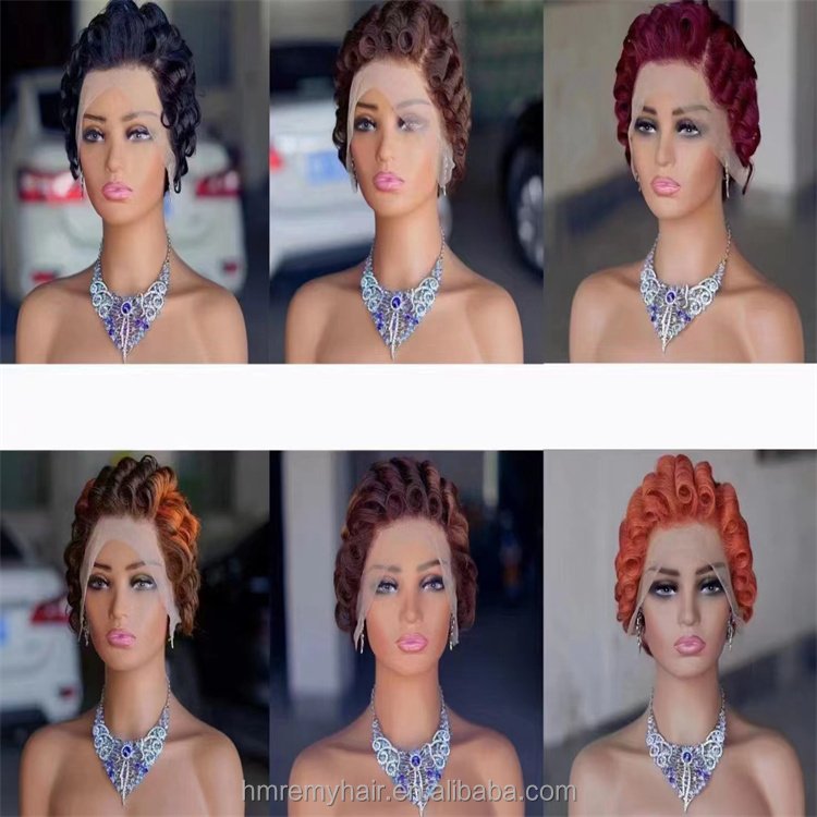 Pixie Wigs 13X4 Lace Frontal Human Hair Wigs Ear to Ear Short Cut Wigs Remy Hair Wholesales 5pcs