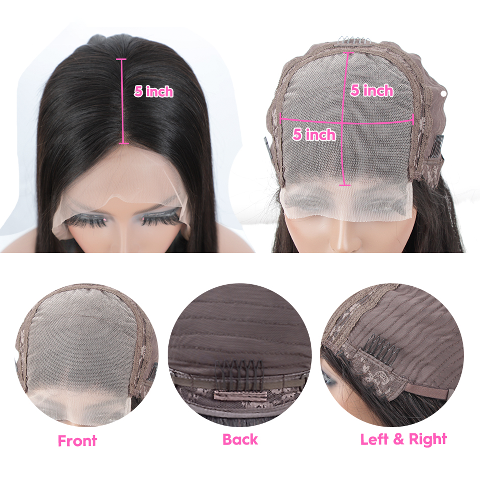 Raw Indian Virgin Human Hair Lace Front Wigs 5x5 Lace Closure Wigs Human Hair Water Wave Natural Human Hair Wigs For Black Women