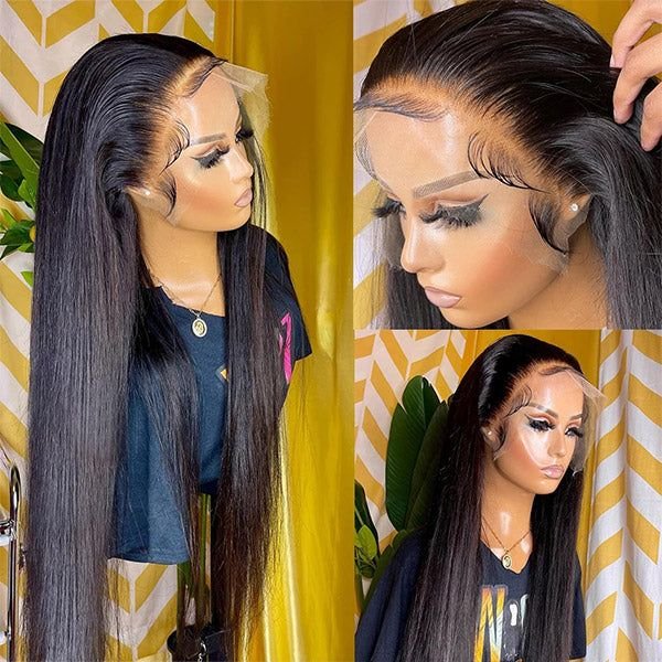 100% HUMAN HAIR Wholesale Straight Highlight 13x4 13x6 HD Invisible Lace Human Hair Wigs ,12A Raw Human Hair Thin HD Full Lace