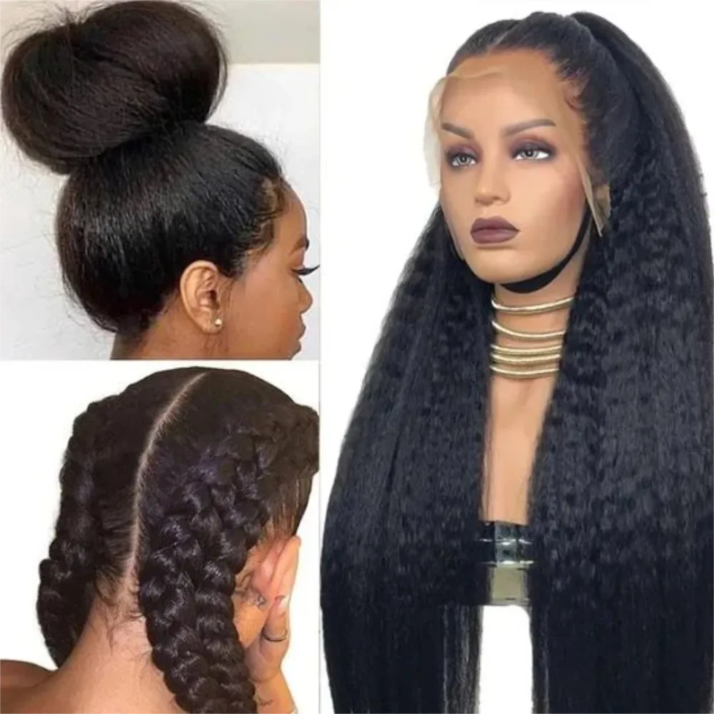 250% Density Glueless Full Lace Wigs 100% Virgin Brazilian Natural Human Hair Wigs Kinky Straight13x4 Lace Front Wig human hair