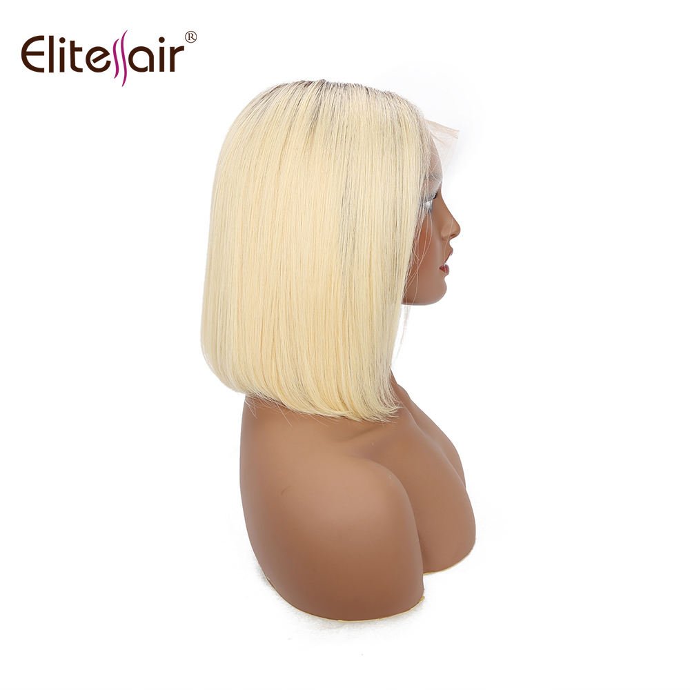 RTS Top quality 1b 613 blonde straight bob brazilian human hair front lace wig