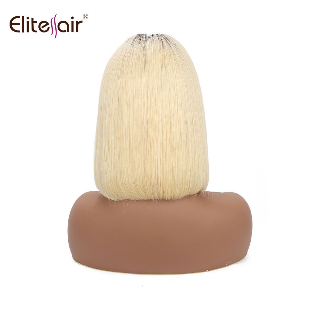 RTS Top quality 1b 613 blonde straight bob brazilian human hair front lace wig