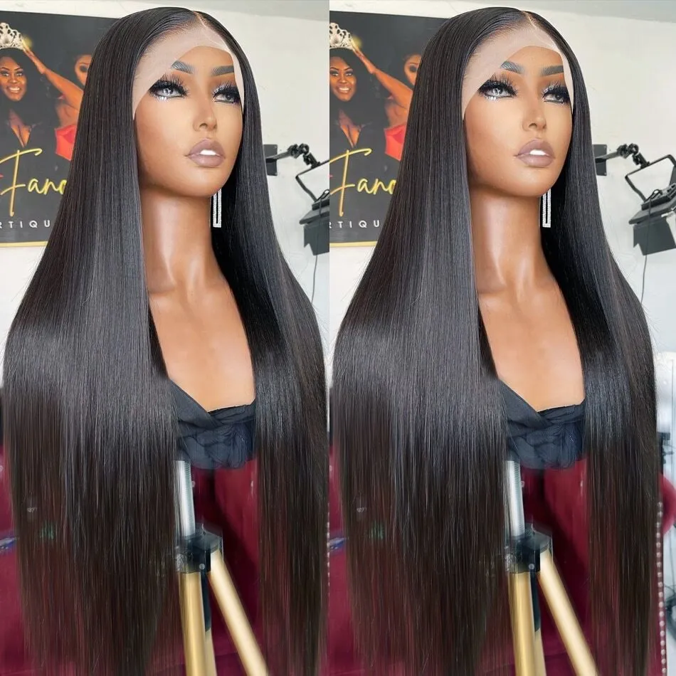 Cheap Swiss Lace Front Wigs For Black Women Brazilian Hair Silky Straight Full Lace Human Hair Wigs Hd Lace Frontal Wig Vendor