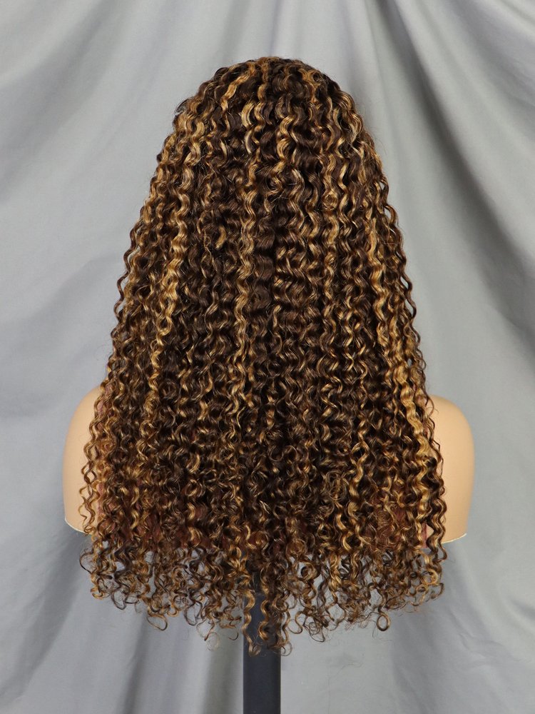 Highlight Black Blonde Ombre Lace Front Wig Kinky Curly Human Hair 13x4 Full Frontal Brazilian Virgin Hair Wigs For Black Women