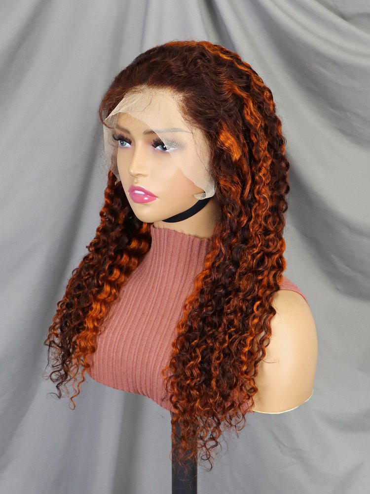 Highlight Black Blonde Ombre Lace Front Wig Kinky Curly Human Hair 13x4 Full Frontal Brazilian Virgin Hair Wigs For Black Women