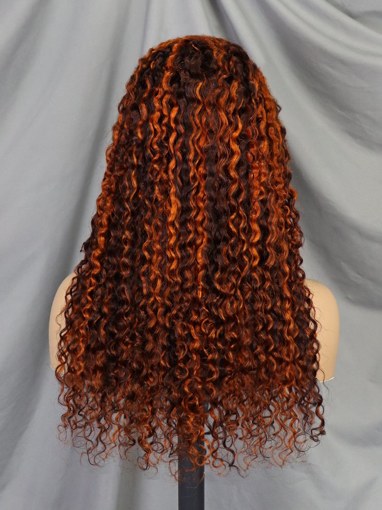 Highlight Black Blonde Ombre Lace Front Wig Kinky Curly Human Hair 13x4 Full Frontal Brazilian Virgin Hair Wigs For Black Women