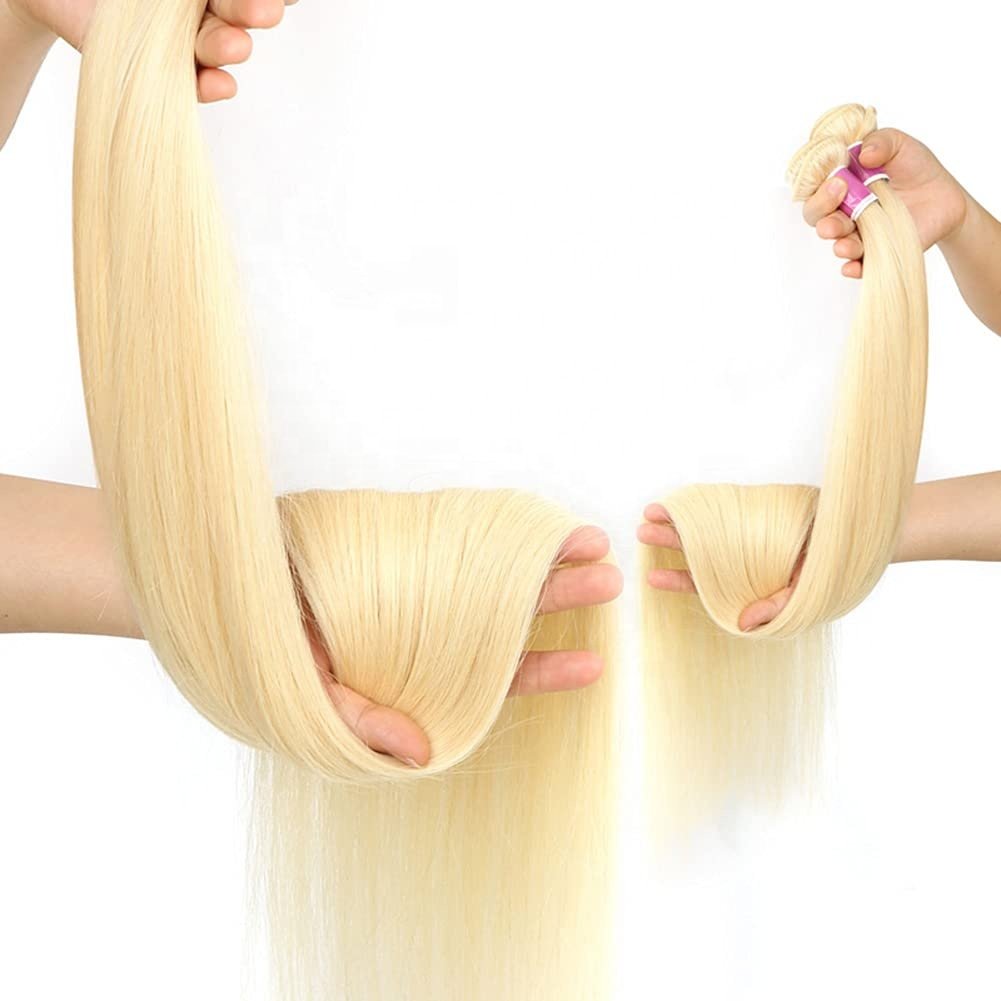 613 Blonde Human Hair Bundles Cuticle Aligned Wholesale Brazilian Human Hair Bundles Raw Mink Virgin Hair Vendors 10-40 Inch