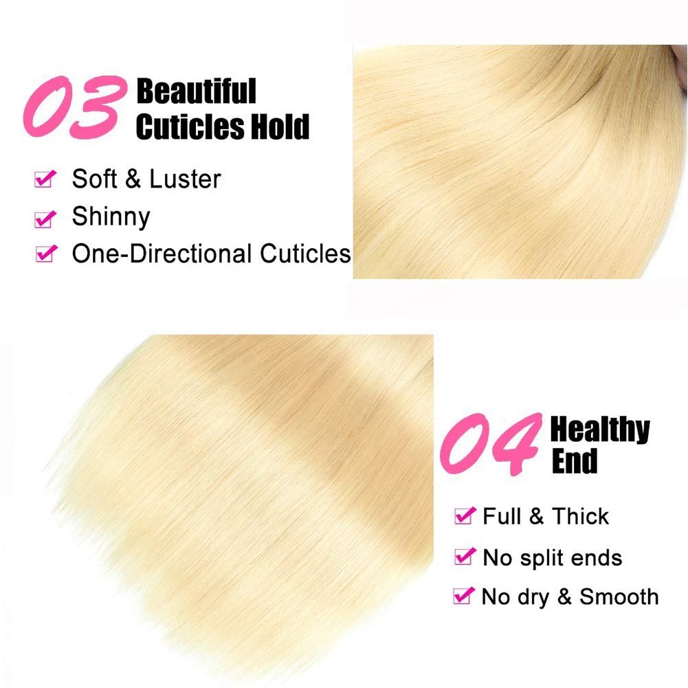613 Blonde Human Hair Bundles Cuticle Aligned Wholesale Brazilian Human Hair Bundles Raw Mink Virgin Hair Vendors 10-40 Inch
