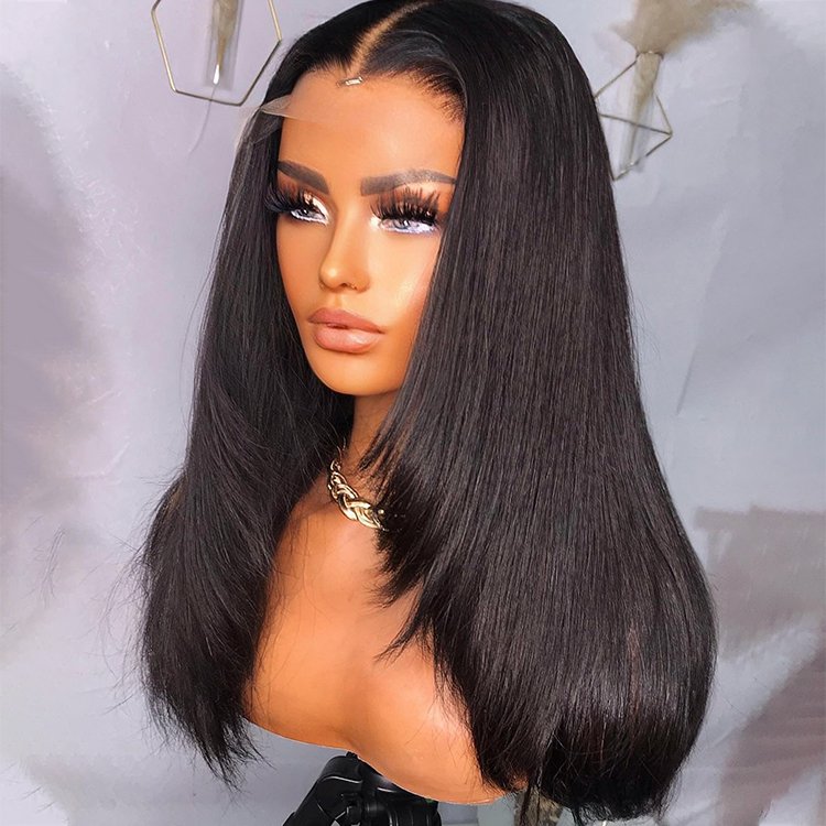 Virgin 100% Human Natural Hd Swiss Lace Front Wig Perruque Hd Lace Front Human Hair Wig Transparent 13X6 Hd Lace Frontal Wigs