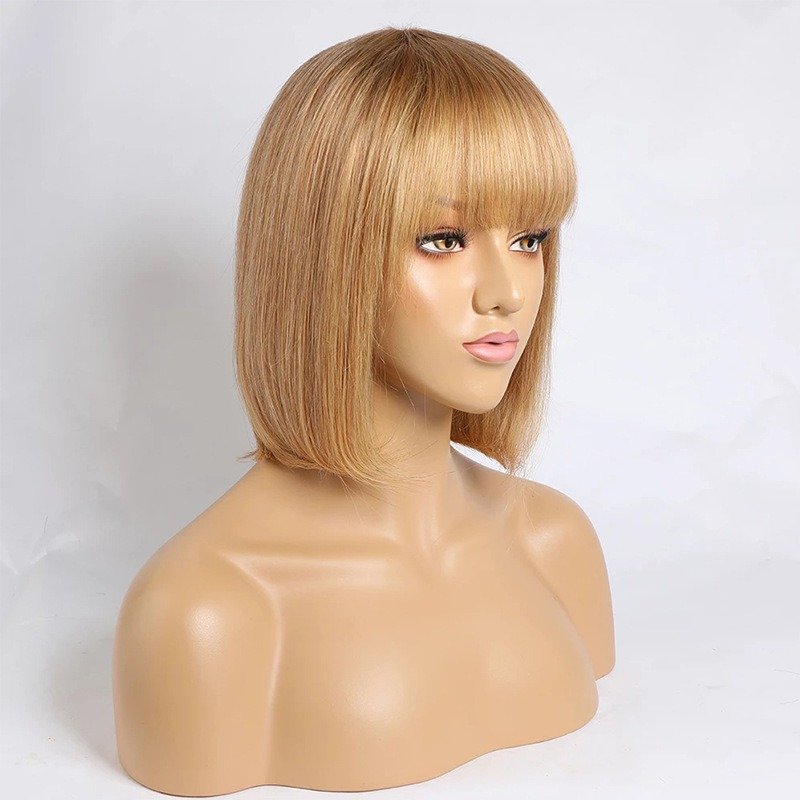 Factory Direct Price Quality Women Blonde Short Straight Human Hair Wig