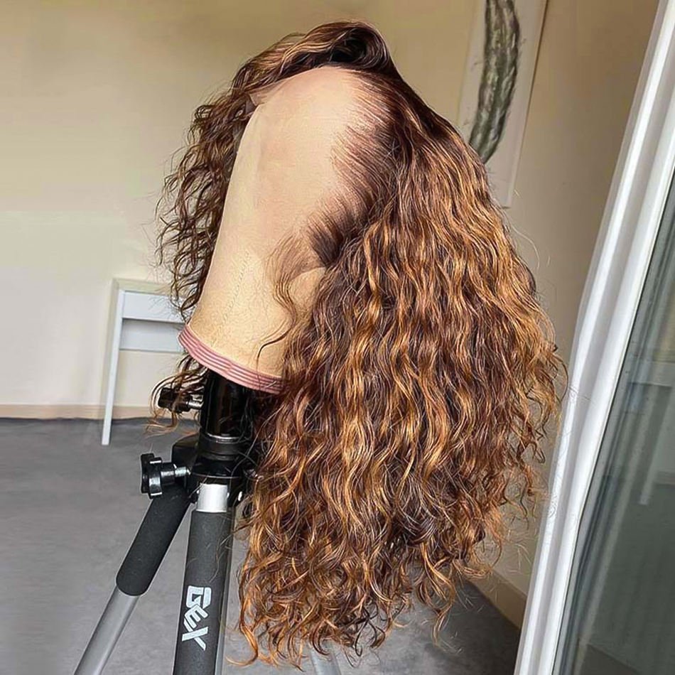 Raw Indian Virgin curly wave Human Hair Hd Full Lace Frontal Wig Natural Human Hair glueless wigs