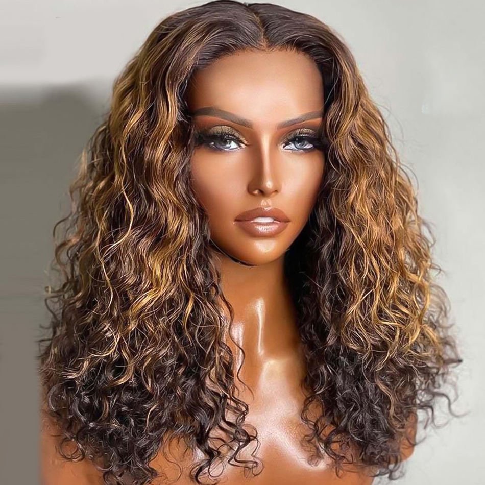 Raw Indian Virgin curly wave Human Hair Hd Full Lace Frontal Wig Natural Human Hair glueless wigs