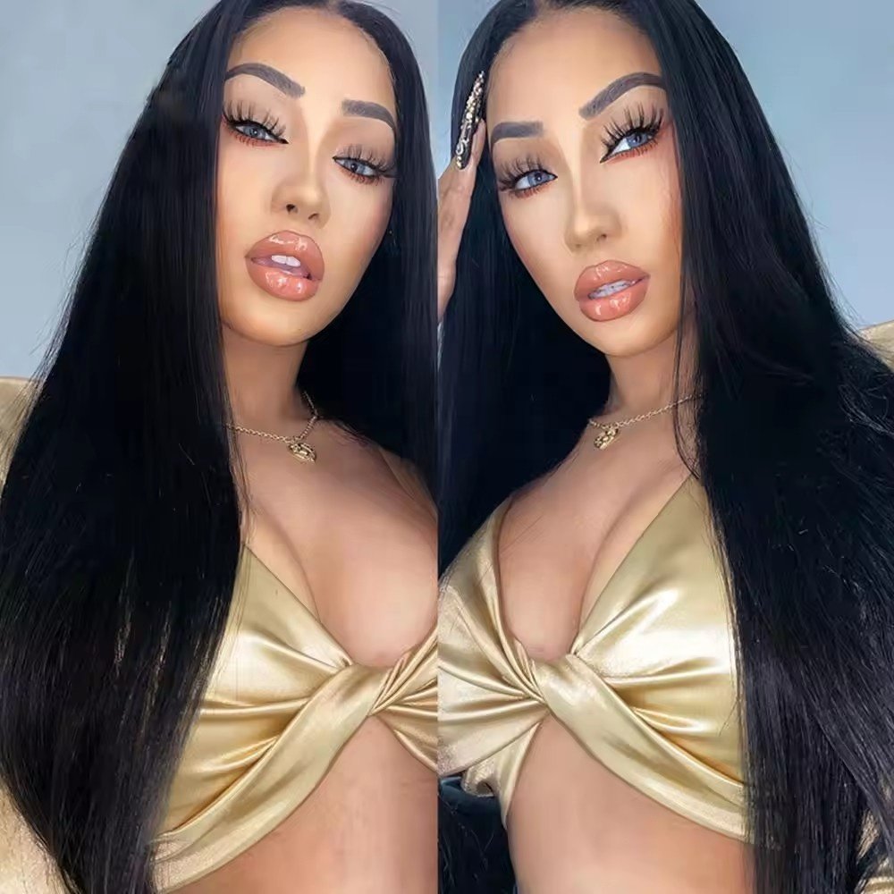 4*4 Bob Wigs Peruvian Bone Straight Natural Color Virgin Human Hair Wigs Vendors Transparent Lace Closure Short Wigs For Women