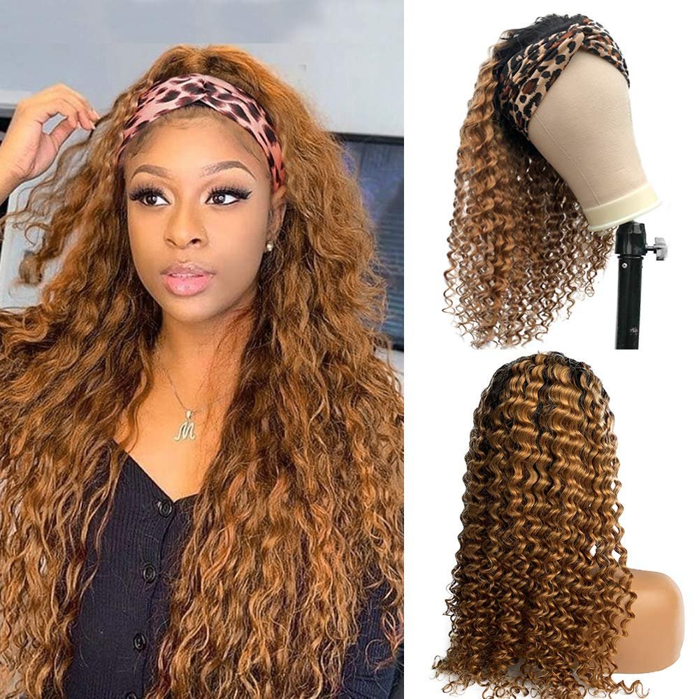  Peruvian High Quality 10A Ombre Strawberry Blonde Highlight Headband Wig Vendor,Human Hair Wigs for Black Women