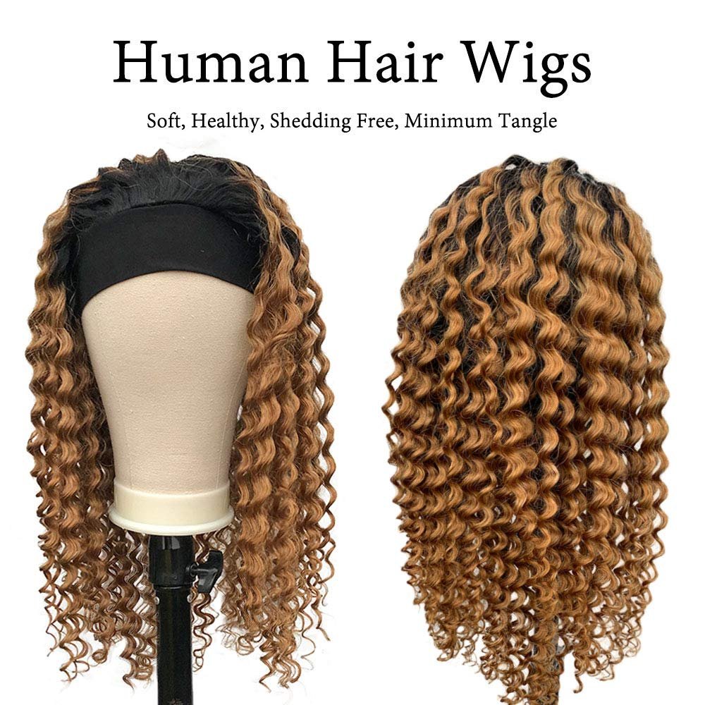  Peruvian High Quality 10A Ombre Strawberry Blonde Highlight Headband Wig Vendor,Human Hair Wigs for Black Women