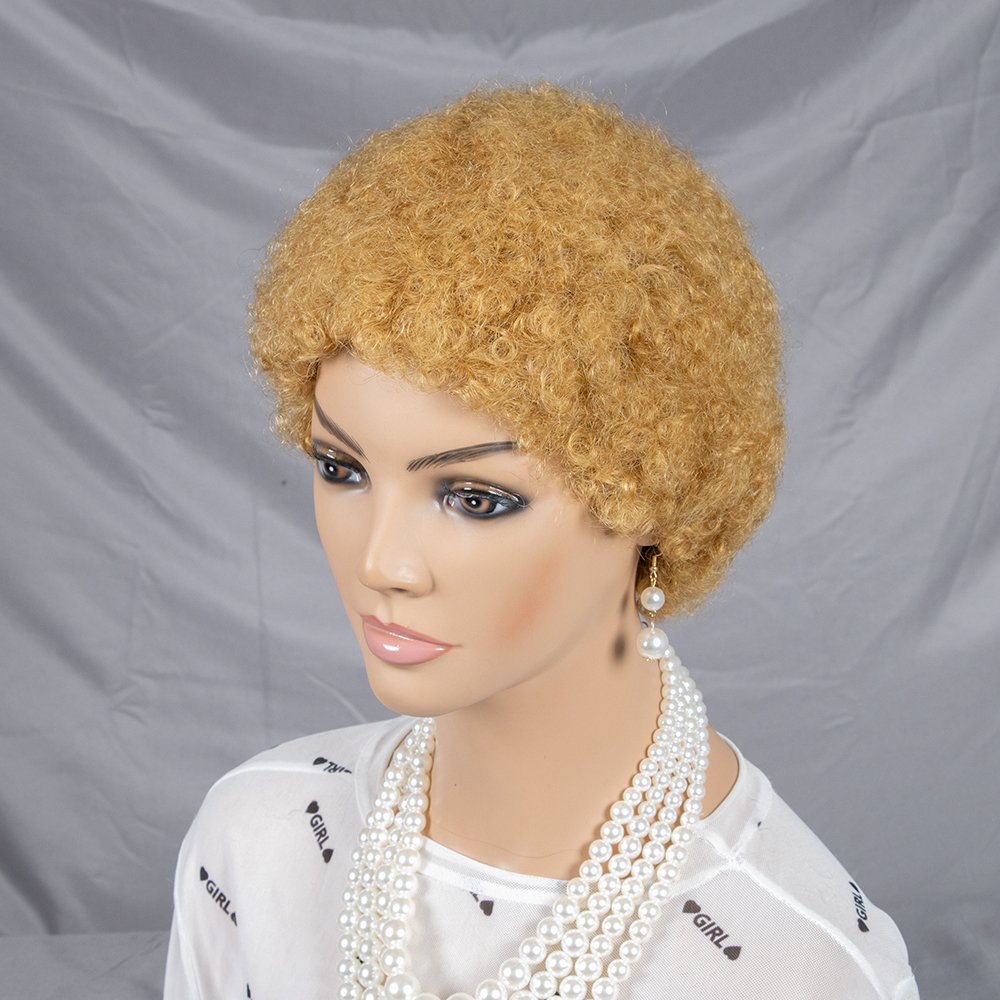 Wholesale Short Human Hair Wigs for Black Women Pixie Cut Wigs Glueless Full Machine Made Short Fluffy Afro Kinky Bob Wig