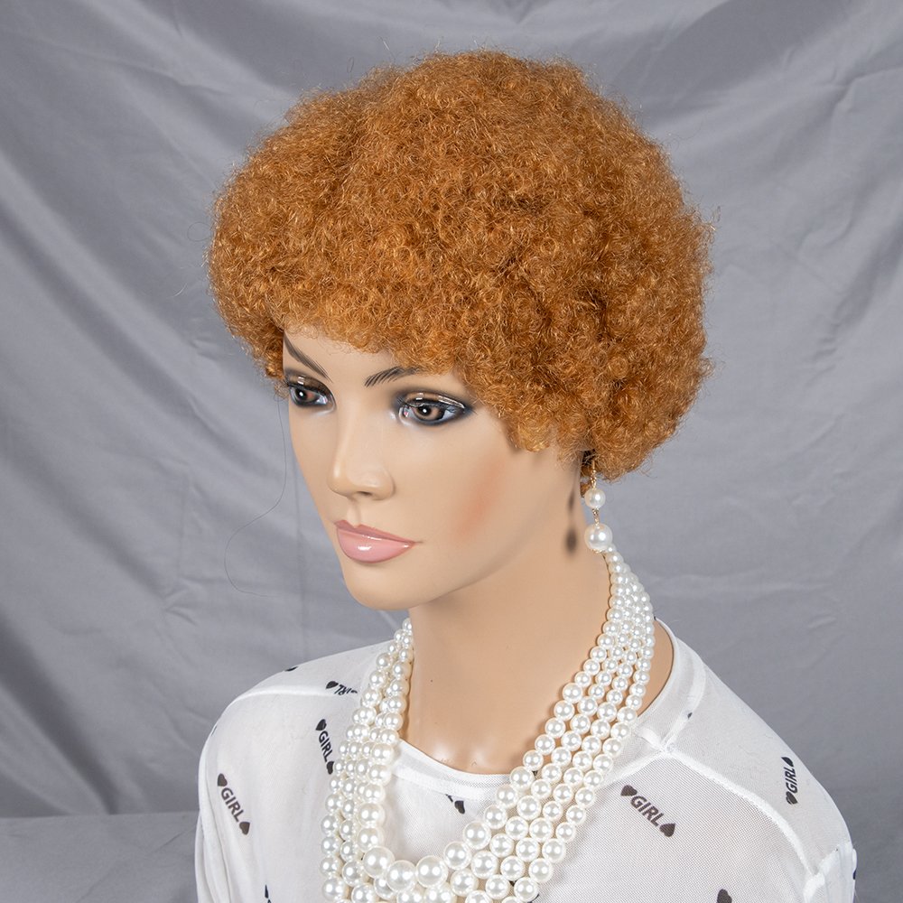 Wholesale Short Human Hair Wigs for Black Women Pixie Cut Wigs Glueless Full Machine Made Short Fluffy Afro Kinky Bob Wig