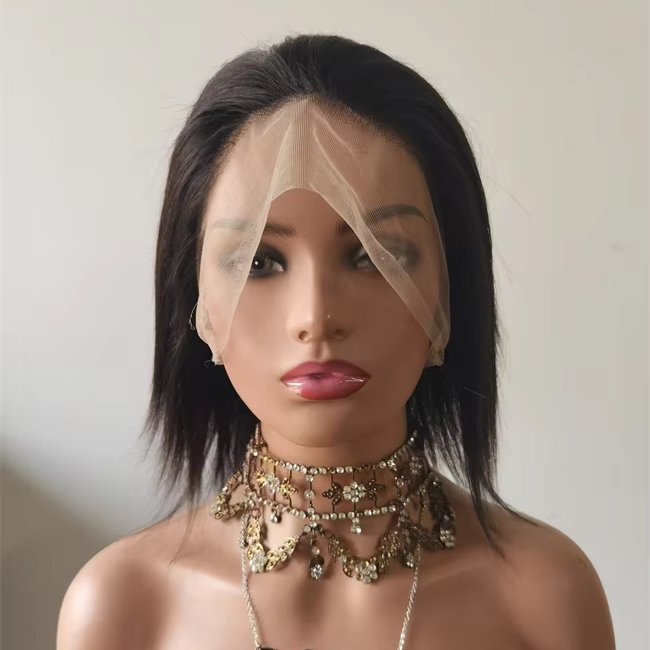DX125 peruvian human hair wigs wholesale glueless wig in bum free wig sample pre stretched braiding stock black short