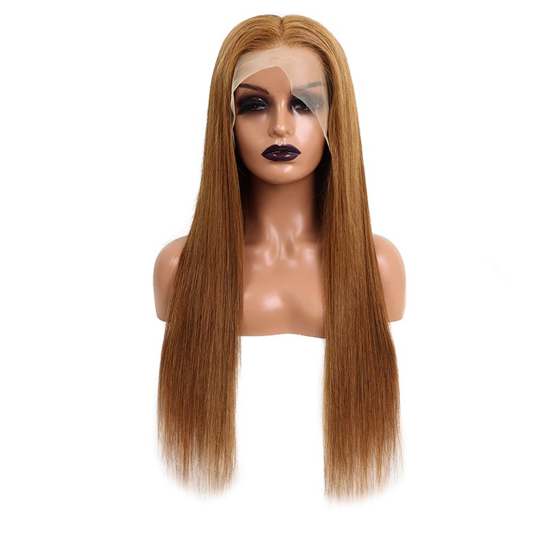 human hair wigs color #8 lace frontal wigs for black women top