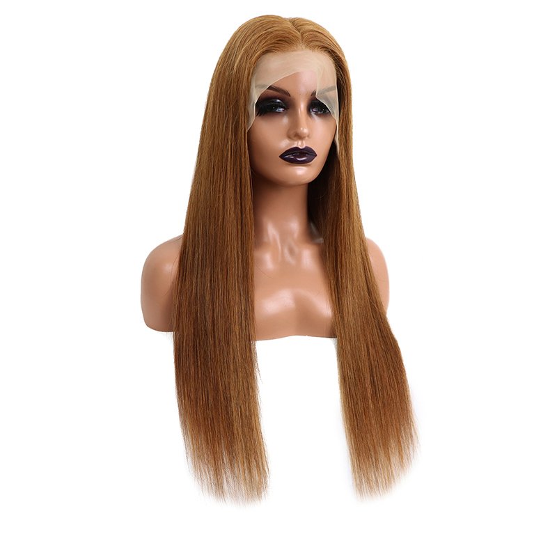 human hair wigs color #8 lace frontal wigs for black women top