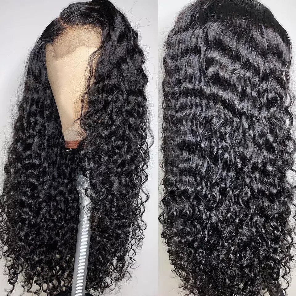 ZSF Human Hair Wig Cheap Water Wave 4*4 Lace Closure Wig Wholesale Brazilian 100% Unprocessed Virgin Hair Wig For Black Women