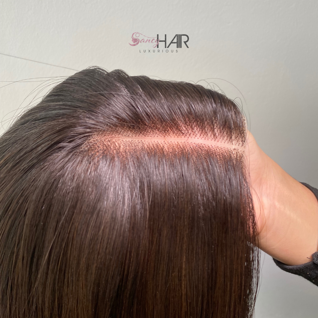 Premium Human Hair Wigs Perfect Hairline Golden Brown Color 100% Vietnamese Raw Hair For Wholesale Price