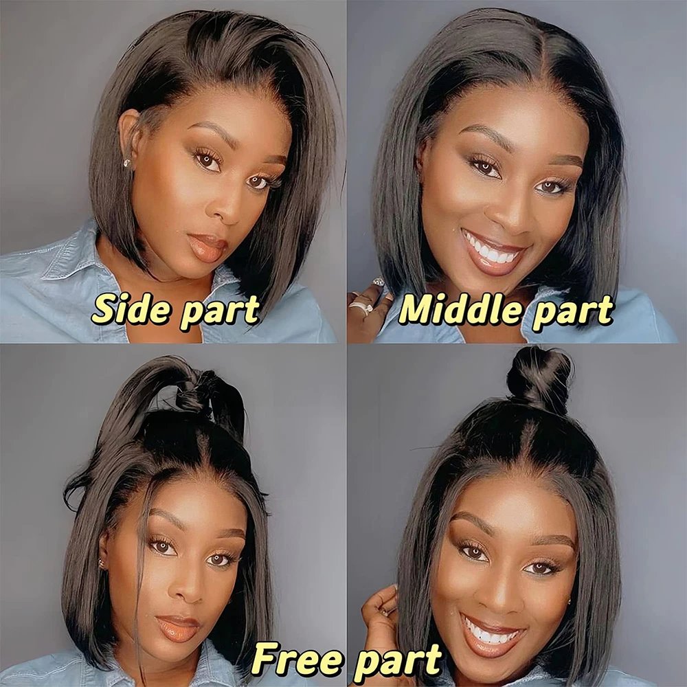 Bone Straight Human Hair Short Bob Wigs Human Hair Lace Front Hd Lace Frontal Wigs Raw Brazilian Human Hair Wigs For Black Women