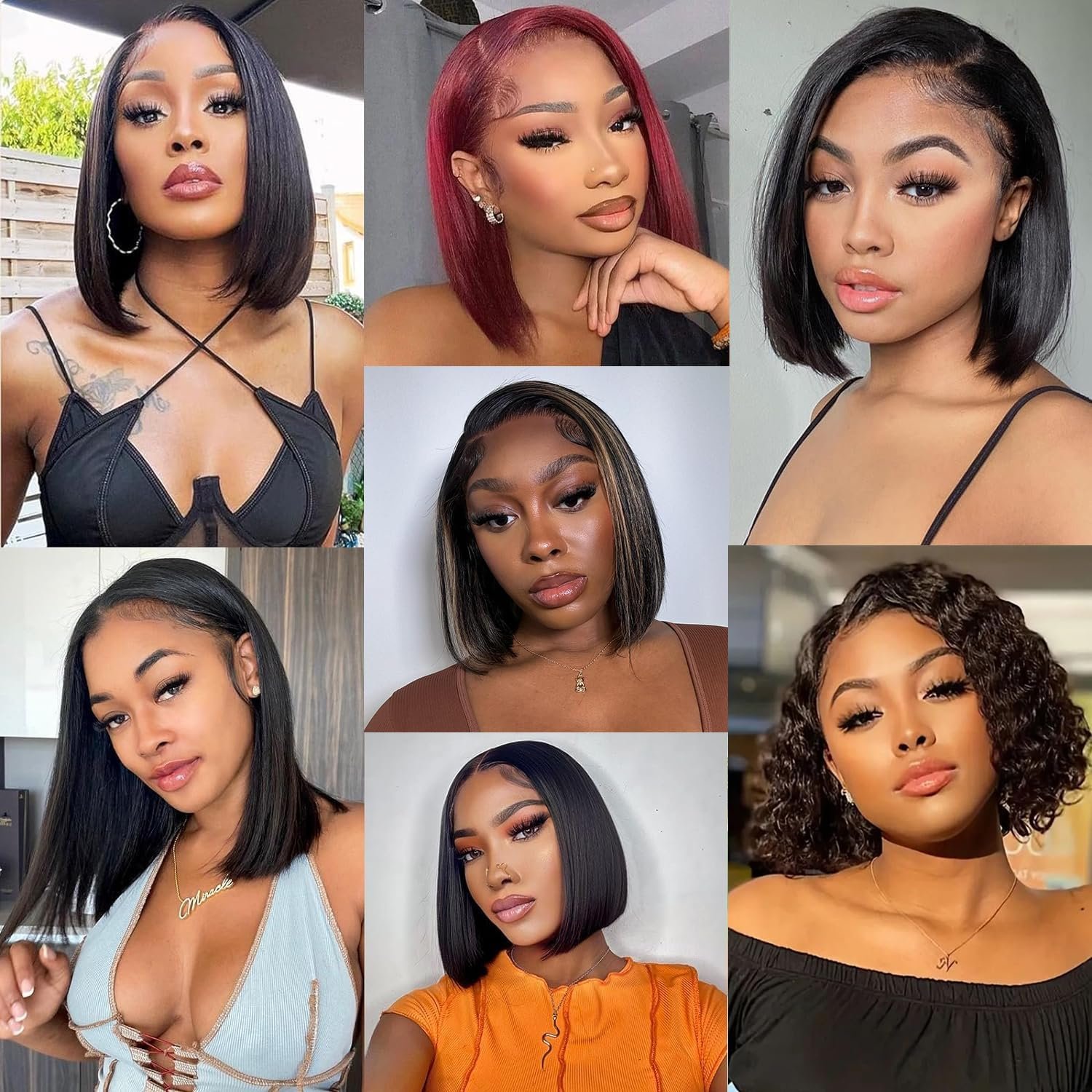 Virgin Cuticle Aligned Hair Double Drawn Straight Bob Wig with 2*6 Kim Closure 100% Human Hair Lace Front Wigs for Black Women