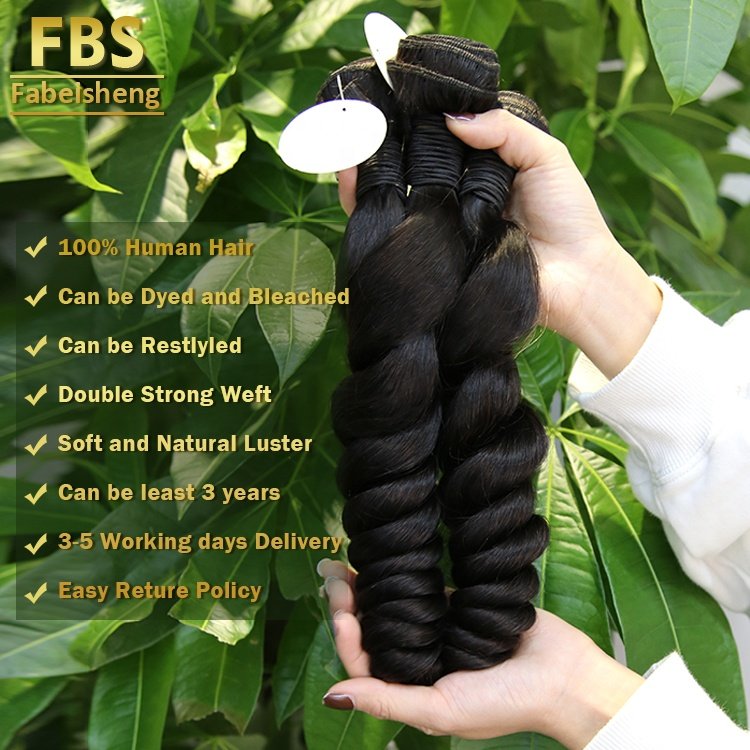 FBS High Quality Cheap Human Hair Wigs 100% Unprocessed Raw Hair in 6A Loose Curly Hair Extensions Remy