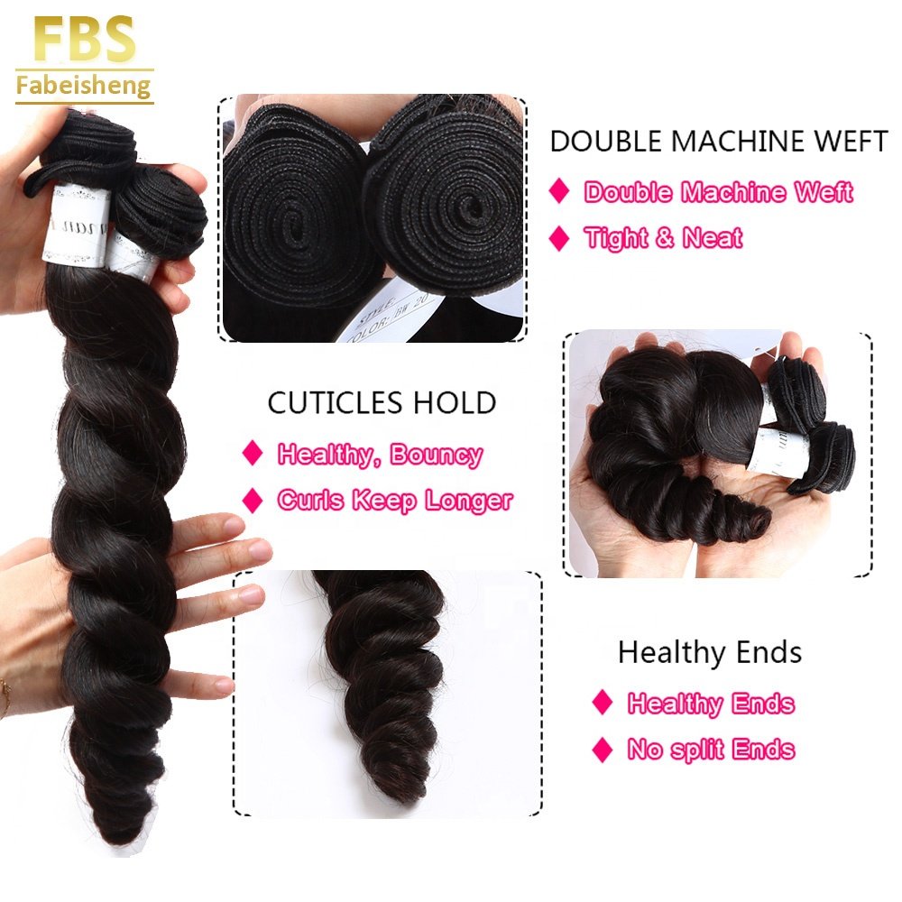 FBS High Quality Cheap Human Hair Wigs 100% Unprocessed Raw Hair in 6A Loose Curly Hair Extensions Remy