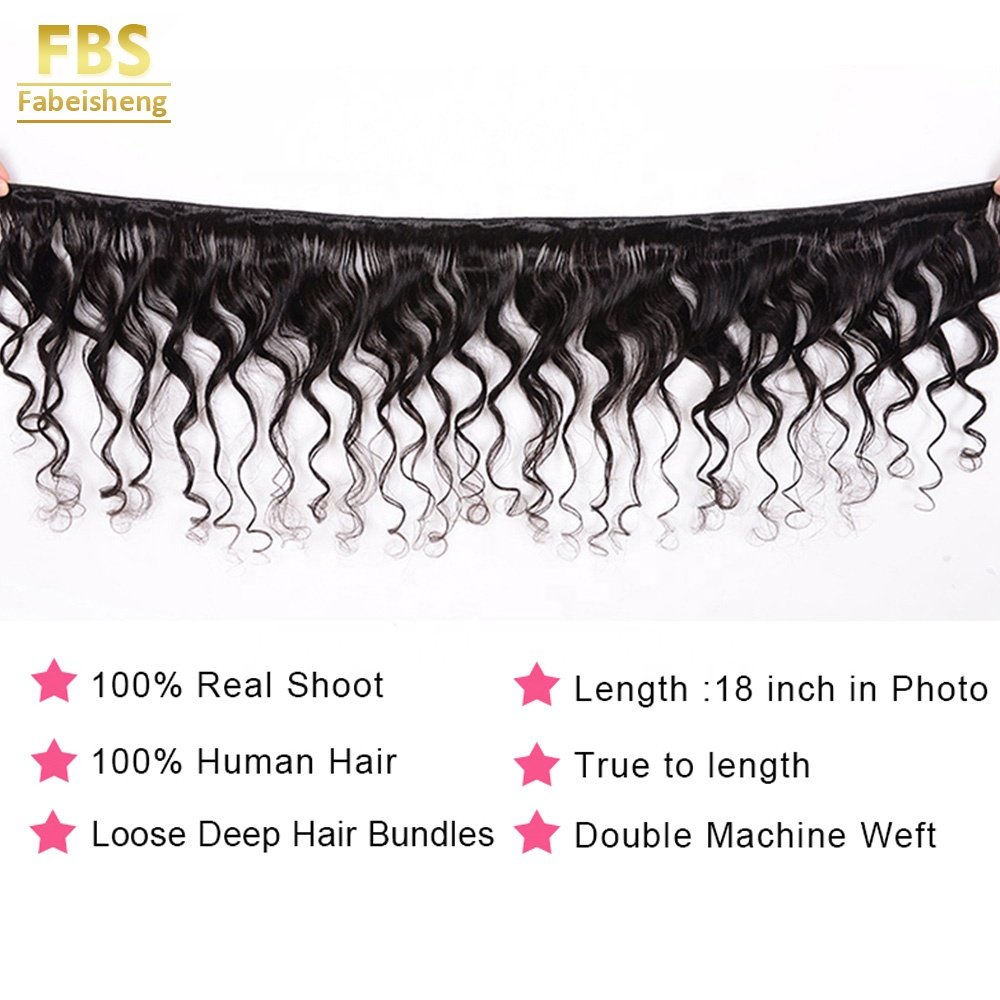 FBS High Quality Cheap Human Hair Wigs 100% Unprocessed Raw Hair in 6A Loose Curly Hair Extensions Remy