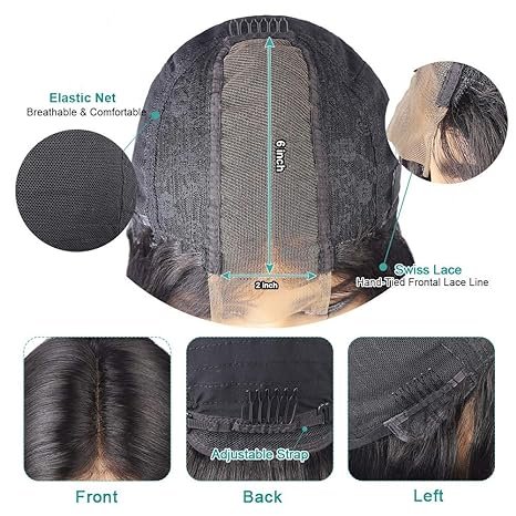 preplucked human hair wig kim k closure wig 2X6 Closure bob wig