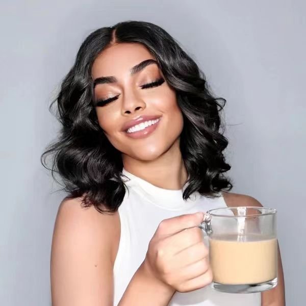 Human Hair Bob No Glue Clear Lace Flower Front 4x4 Straight 100% Virgin Hair Natural Lace Human Hair wig 13x4 curls